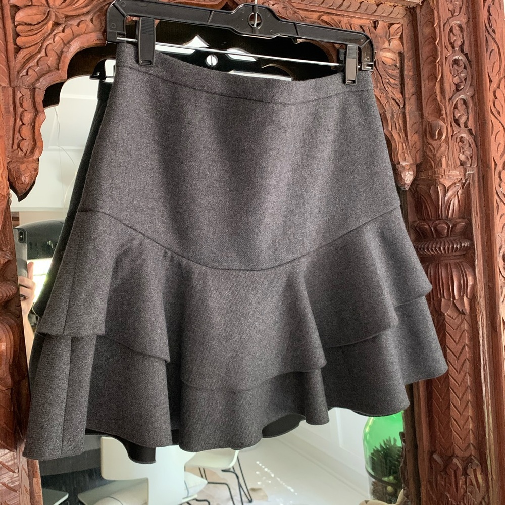 Grey wool mini skirt